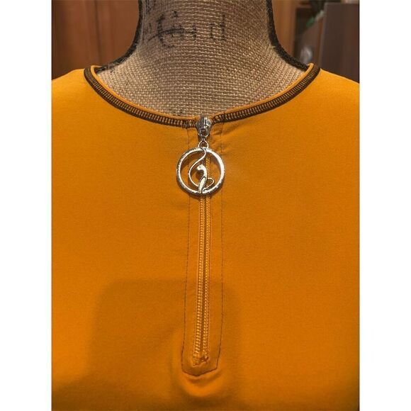 Baby Phat Women's Orange Long Sleeve Cutout Crop Top Size L - Picture 2 of 9